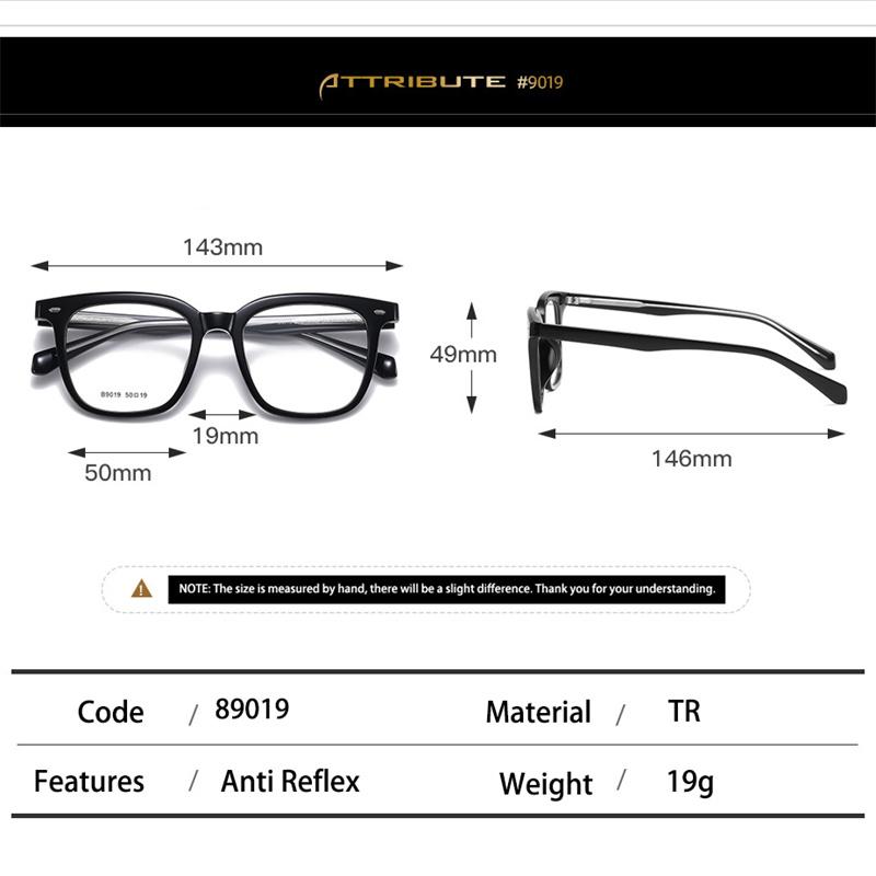 Classic Retro Square Prescription Glasses for Men Women Anti Blue Ray Lightweight Myopia Eyewear