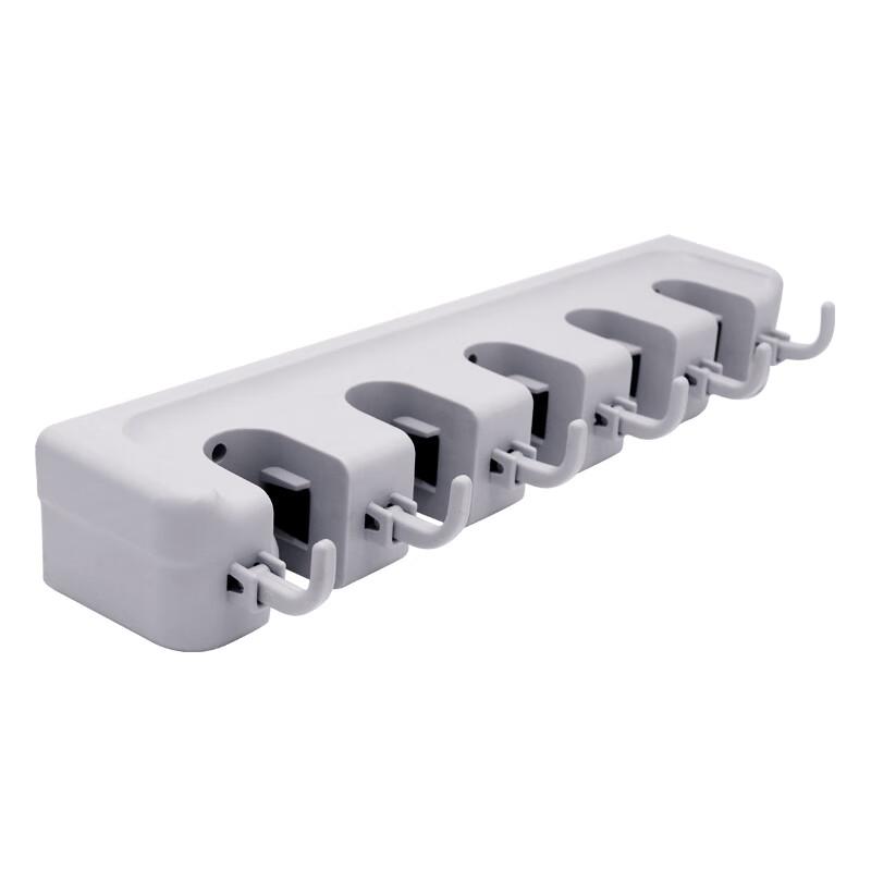 CT Shida Wall-Mounted Mop & Broom Holder Rack (5 Hooks, 6 Slots)
