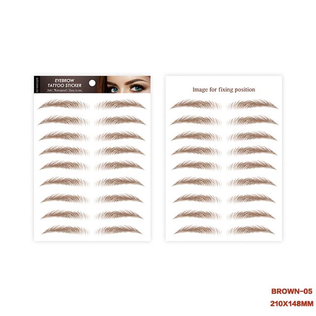 Light Brown Temporary 4D Eyebrow Tattoo Transfers for Women Makeup Supplies
