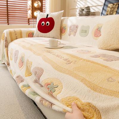 Universal Cartoon Plush Sofa Cover: All-Season Blanket & Full Cover