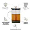 Piston Infuser 800 Ml Silver Glass Jug For Coffee And Tea Ø9 Cm