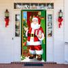Christmas Door Banner Outdoor Santa Dog Backdrop Hanging Tapestry Holiday Party Decoration