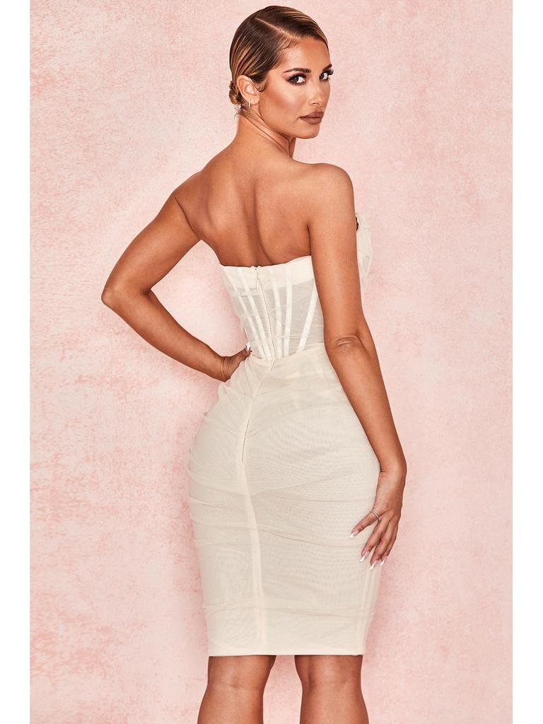 Europäisches & Amerikanisches Trägerloses Ein-Schulter-Bandagen-Netzkleid