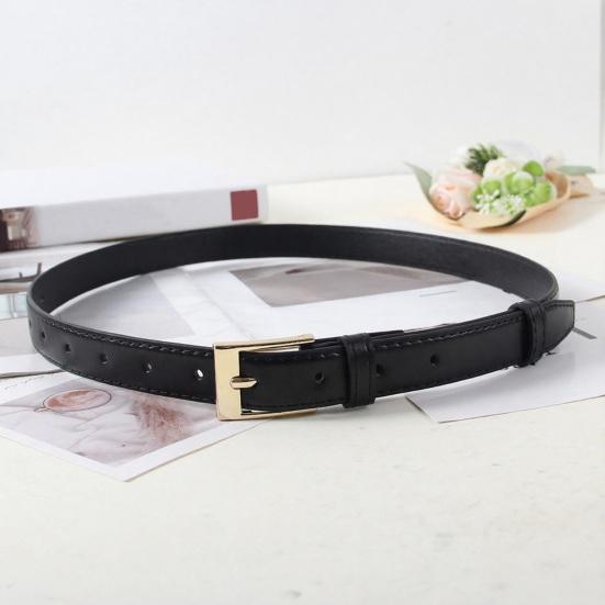 Women Belt Adjustable Length Imitation Leather Waistband Solid Color Minimalist Belt Fashion Accessories Design Cinched Waist
