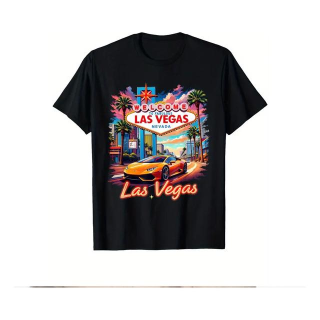 Camiseta Welcome To Las Vegas Neon Car S