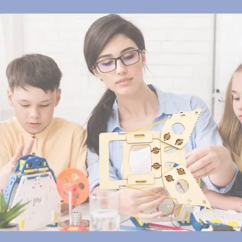 Kid's Diy Mechanical Hand Puzzle Educational Toy Wooden Material Pack M-12