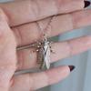 Retro Silver Color Cicada Dangle Hoop Earrings Necklace for Women Men Gothic Insect Dangle Earrings Boho Nature Bug Jewelry Sets