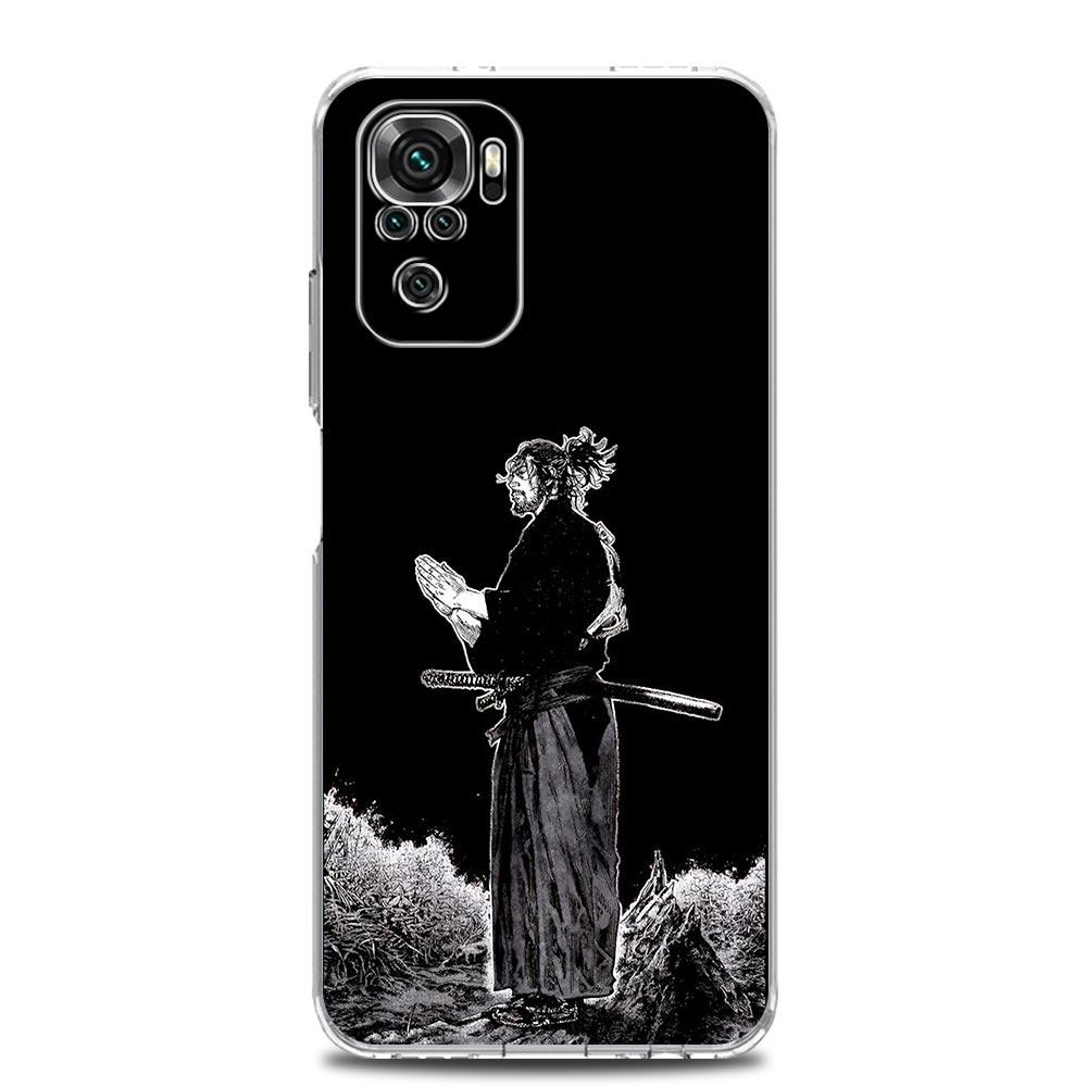 Japanese Bushido Samurai Clear Phone Case For Xiaomi Redmi Note 12 5G 9S 9 8 10 11 Pro+ 9T 8T 10C 9C 9A 7 Pro Soft Back Cover