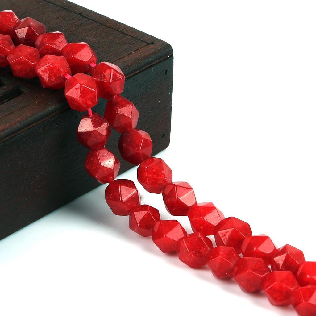 8mm facettierte Naturstein spitze Perlen, Abschnitt lose Perlen für Halskette Armband DIY