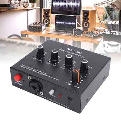 Microphones Booster Portable 3 Channel Input Enhance Sound Quality Balanced Microphone Preamp for Dynamic and Condenser Mic