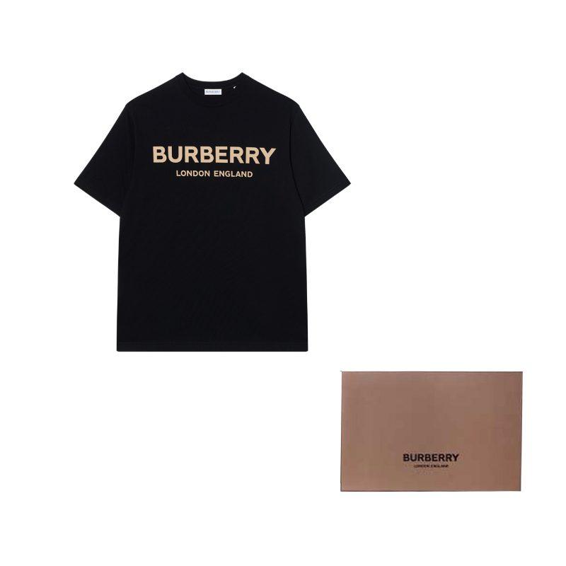 Burberry T-krekli Vīriešu Melni Apaļu Kakla