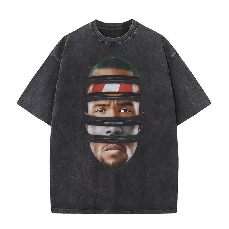 Washed Vintage Rapper Frank Oversized Tshirt Blond Graphic Tshirts Unisex Women Ocean Hip Hop T Shirt Unisexs Fashion Casual Tees