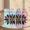 1PC Multicolor Mandala Flower Graphic,750ml Color Plastic Sports Water Bottle,Leakproof Flip Straw Lid,Suitable for Sports Office Home Use