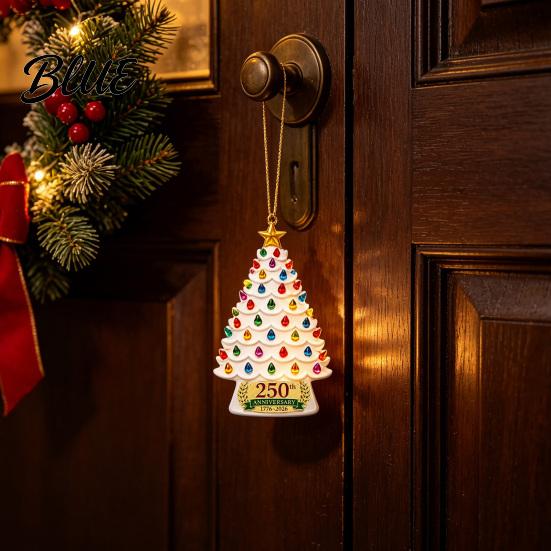 Decorative Wall Ornaments 250 Anniversary USA Christmas Tree Ornament 1776-2026 2D Acrylic Customized Gifts Years America Hanging Decoration