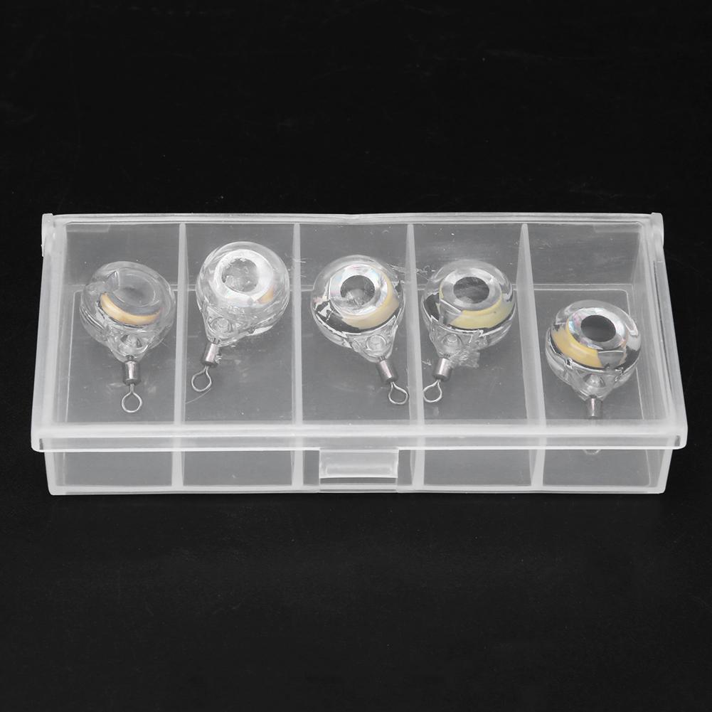 5 Pcs LED Underwater Fishing Light Eye Shaped Night Lamp Lure Attractor Lure Bait Tool