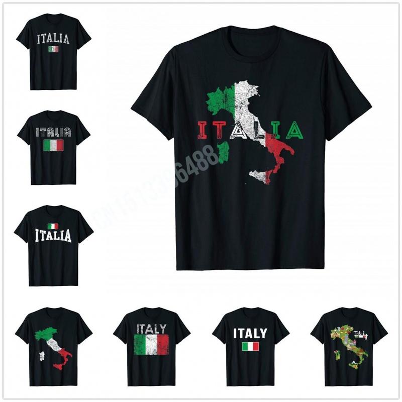 Men Women T Shirt More Design Italy Flag Vintage Italian design Italia TShirt Map Tops 100 Cotton Tees