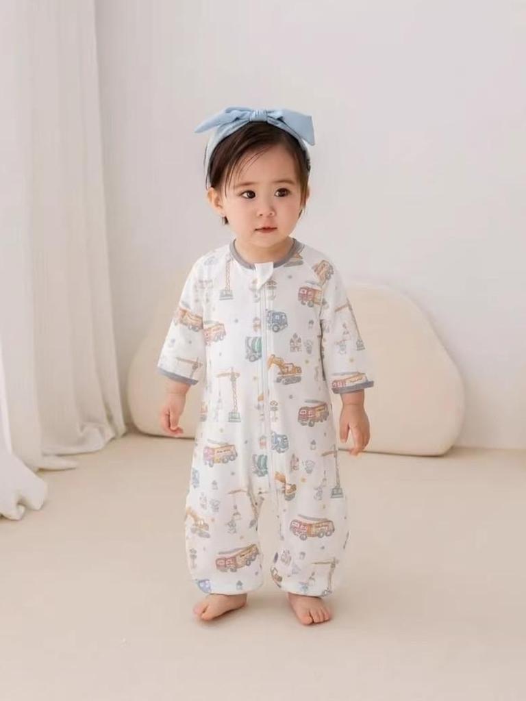 Bamboo Fiber Infant Sleeping Bag - Summer Anti-Kick Gauze Pajamas for Babies