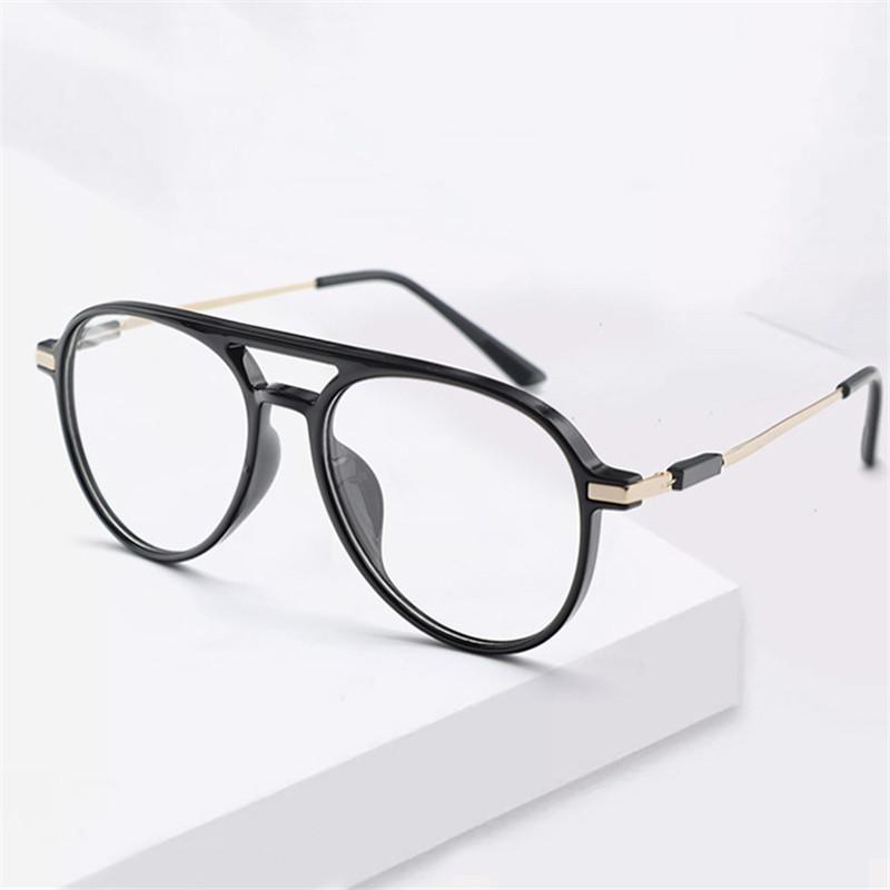 1/2PCS Retro Anti Blue Light Computer Glasses Double Bridge Frame Eyewear Women Men Trendy Fashionable Stylish Spectacles Ouclos