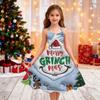 Children's Fashion Casual Christmas Print Off-Shoulder Punk Vintage Dress