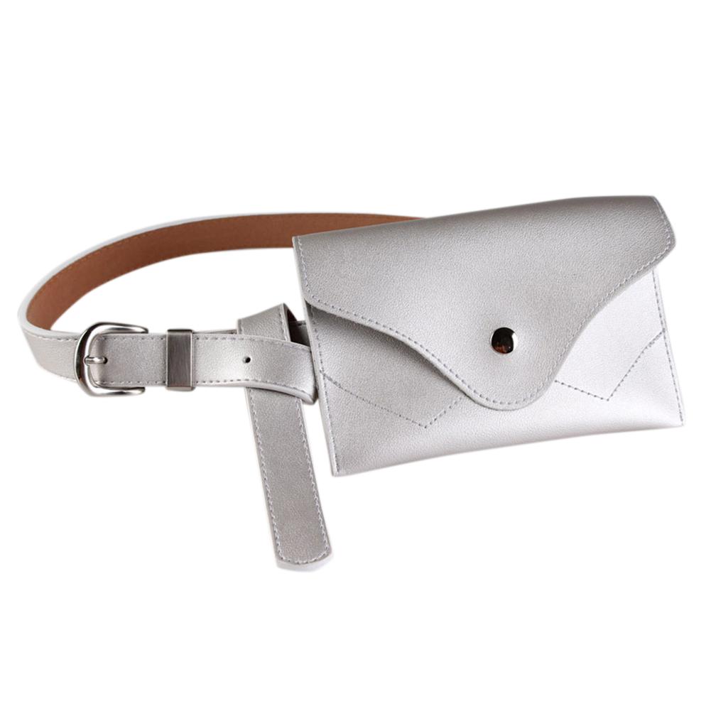 Women Simple Fashion Adjustable Belt Elegant All-match Pin Buckle Waistband with A Mini Bag