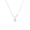 French Silver Foil Imitation Pearl Pendant Necklace for Girls - Elegant Light Luxury Clavicle Chain with Niche Design