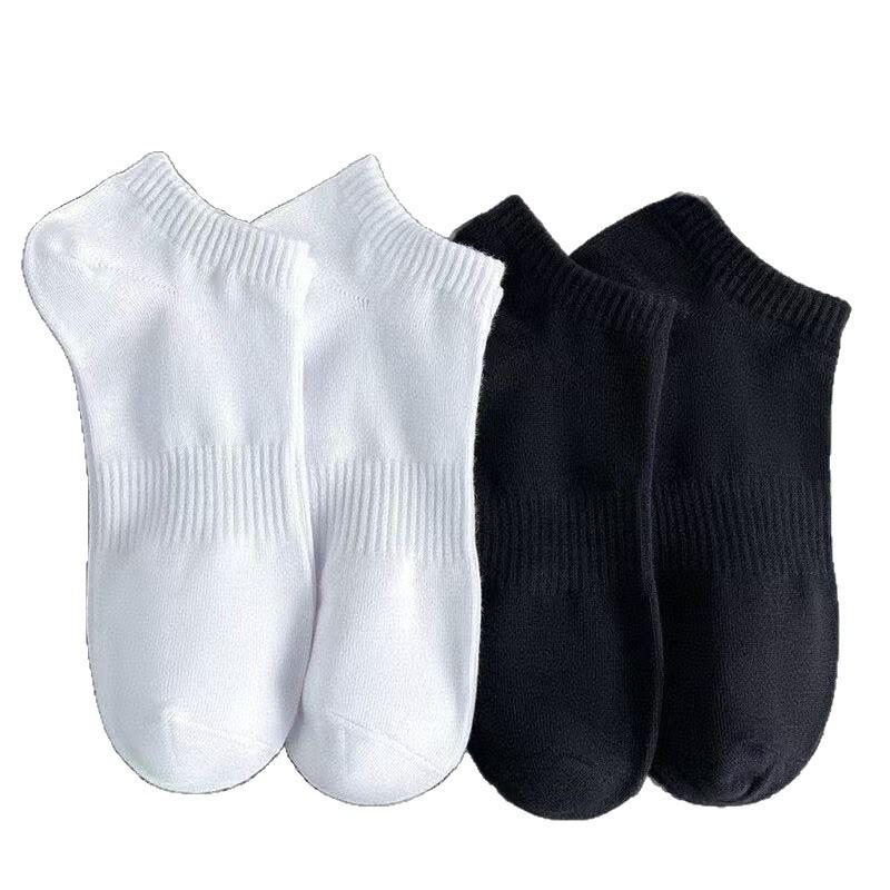Men's Cotton Mid-Calf and Low-Cut Sport Socks: Odor-Resistant, Sweat-Absorbent, Breathable Mesh for Spring/Summer.