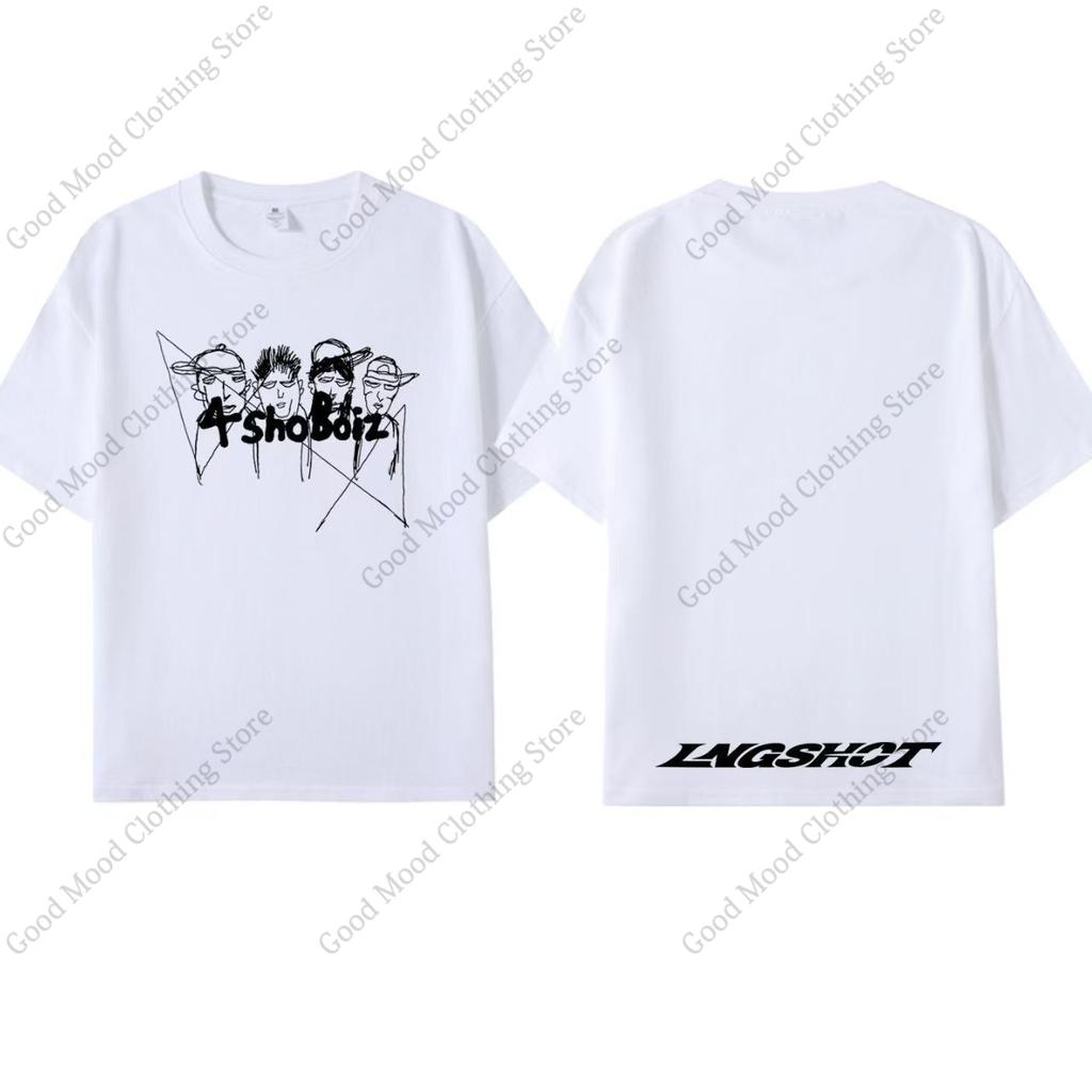 LNGSHOT T Shirt Kpop Fashion OHYUAL WOOJIN Louis RYUL Same Tshirt Unisex Women Summer High Quality Cotton Short Sleeve Tee Tops