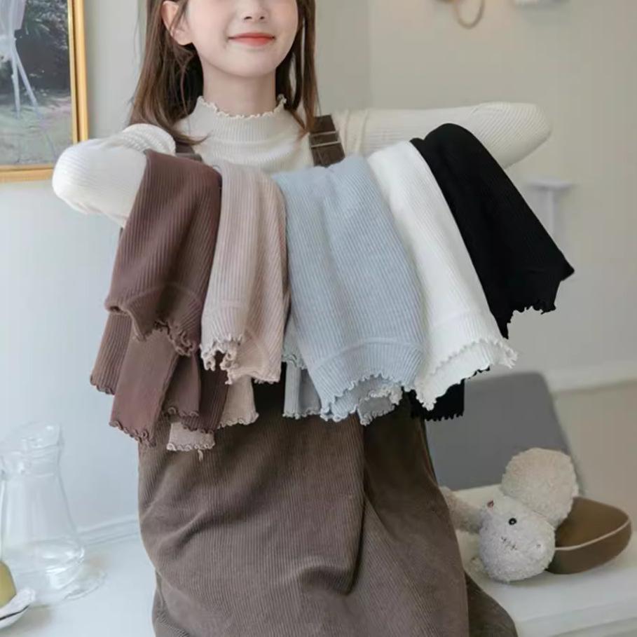 Women's Ruffle Half High Neck Long Sleeve Sweater - Early Spring & Autumn Style