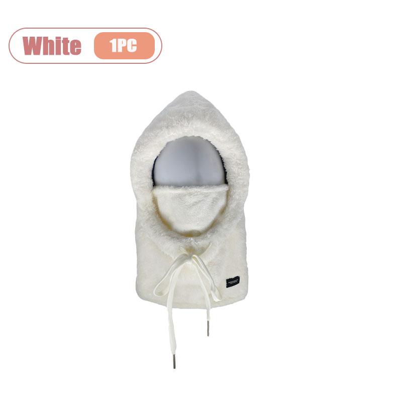Thickened Womens Winter Hat Plush Ear Protection Neck Warmer Windproof Face Mask for Skiing Cycling Outdoor Activities