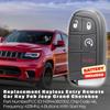 Replacement Keyless Entry Remote Car Key Fob M3N40821302 433MHz 46 Chip 4 Buttons with Start Key for 2014-2020 Jeep Grand Cherokee