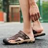 Mens Casual Shoes Summer Genuine Leather Outdoor Beach Sandals Handmade Designer Non-slip Breathable Men Slippers Mocassins