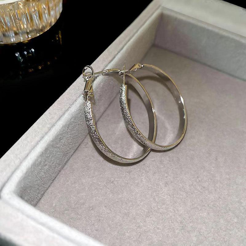 Luxury Large Exaggerated Diamond Hoop Earrings for Women - Cold Style Fashion Jewelry