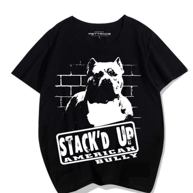 2026 Nuovo Modello Cane American Bully Fan Canino Cultura di Strada Stampa Alta Qualità Unisex Largo Taglia Extra Manica Corta Top di Tendenza