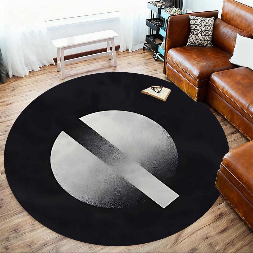 1pc No Smoking Round Chair Mat Area Rug - Non-Slip, Floor Mat for Office, Bedroom, and Indoor Decor -1002261