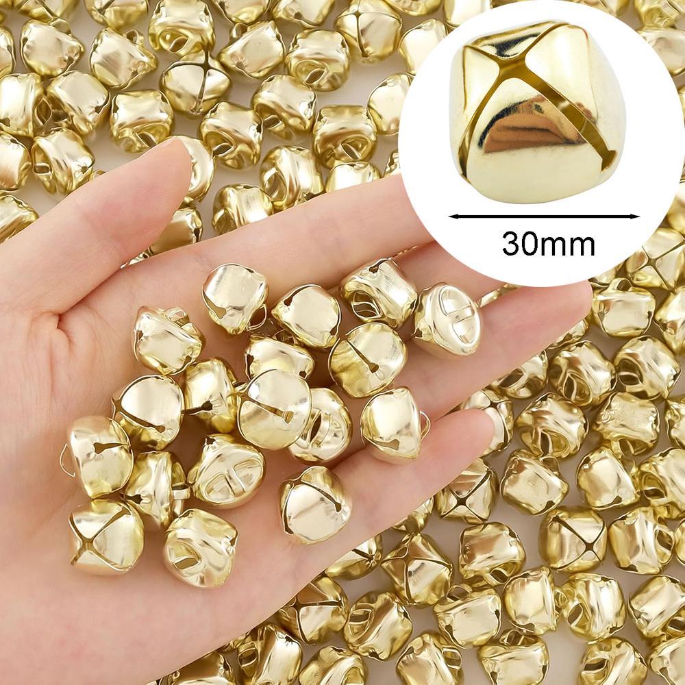 11/11mm Christmas Jingle Bells,Gold Cross Bells For Christmas Tree Decoration,DIY Metal Bell Ornaments