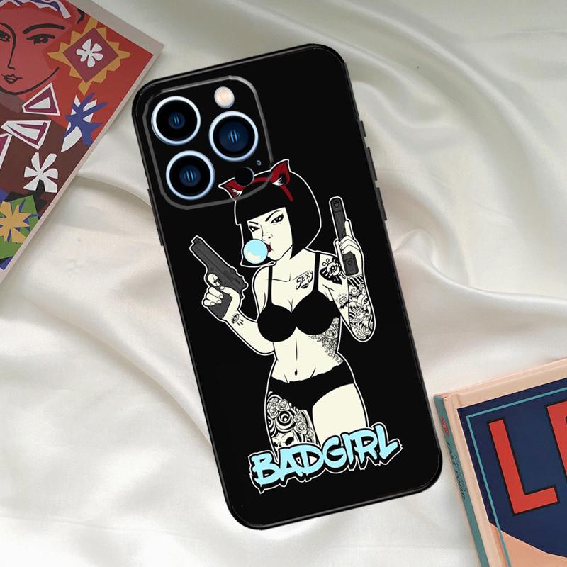

Чехол для телефона Bad Girl для iPhone 15 14 12 11 13 16 17 Pro Max 15 16 Plus 13 Mini 16e 17 Air Funda Cover iPhone 11