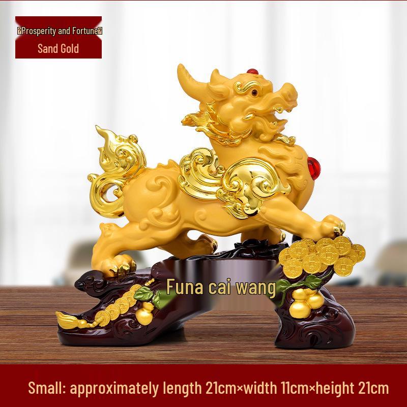 Lucky Pixiu Ornament Pair for Living Room, Office Desk, or Gifts