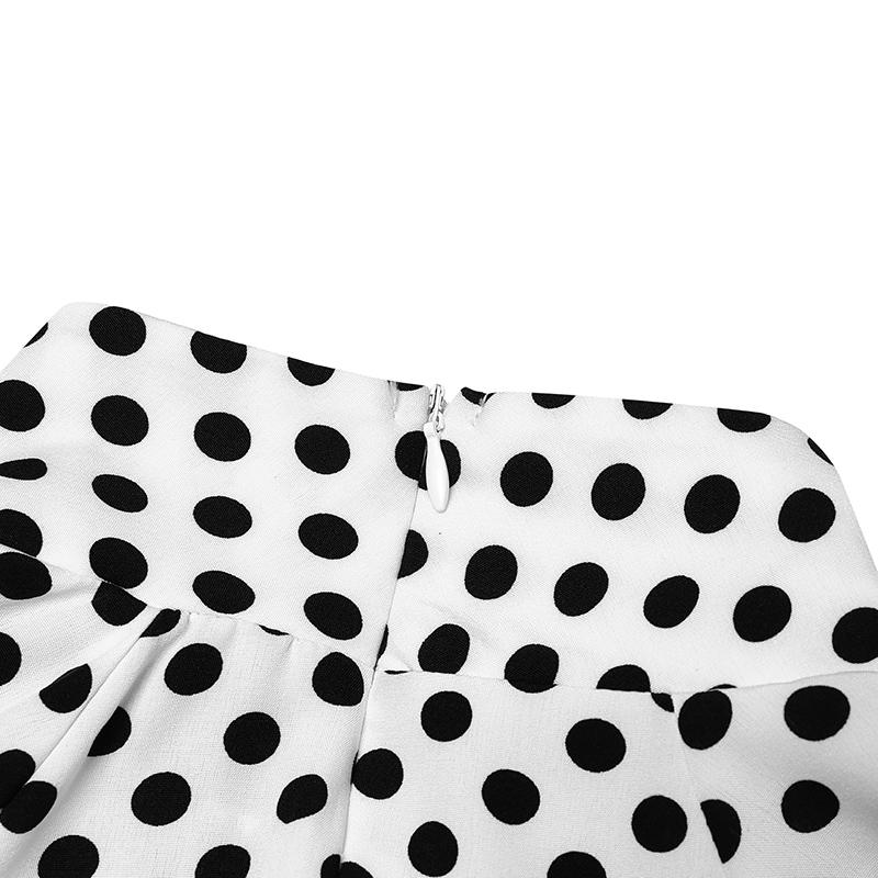 Tunica Donna Maniche Lunghe Con Polsini A Fascia E Pois - Camicetta Leggera Autunno, Girocollo, Morbida