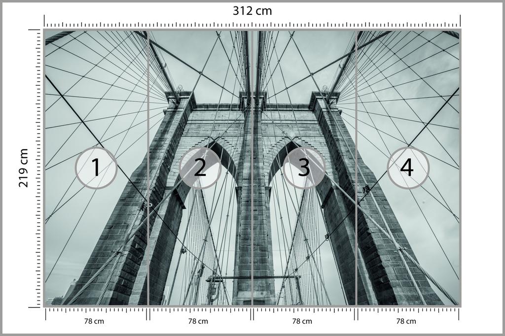 Photomural Brooklyn Bridge Smooth Vinyl 312x219
