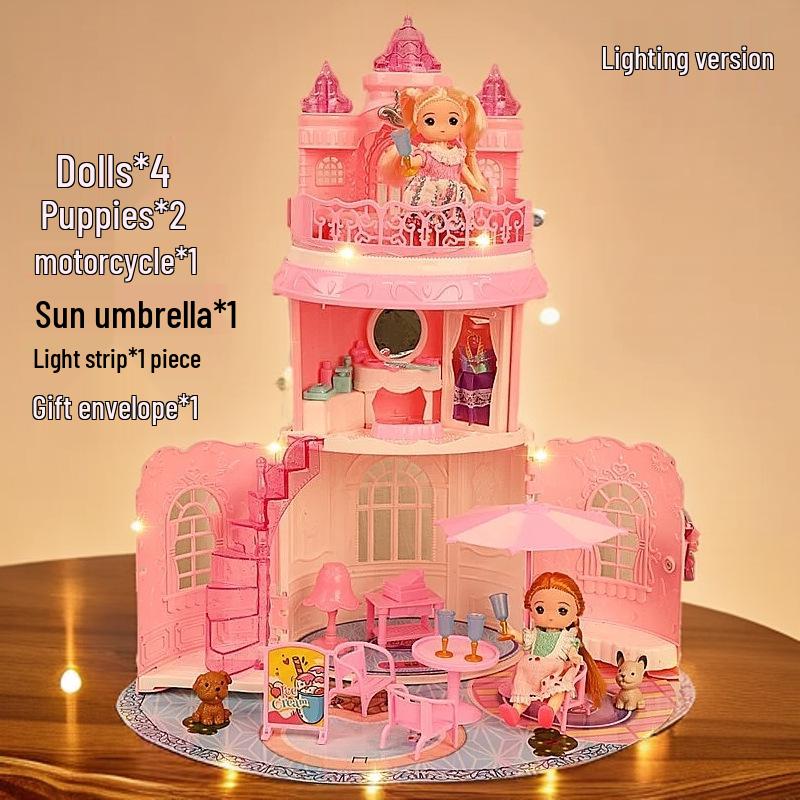 Princess Castle Playset: Luxury Villa Bedroom Role-Playing Suitcase for Girls