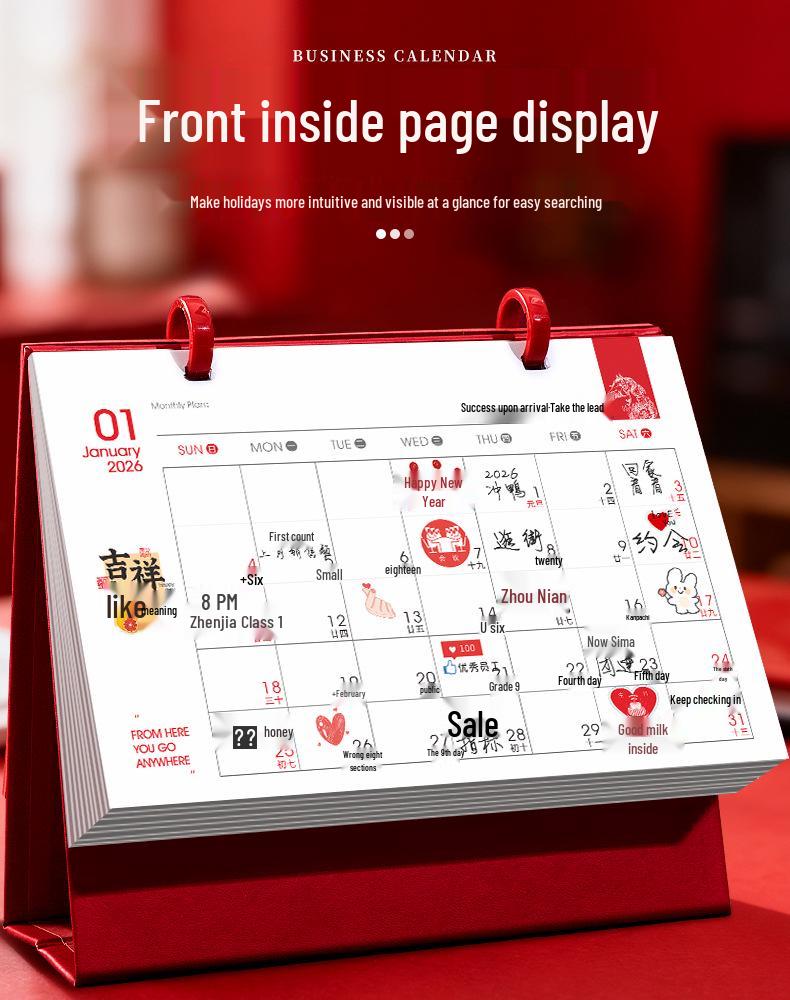 2026 Horse Year Desk Calendar: Self-Discipline & Customizable Creative Monthly Gift Set