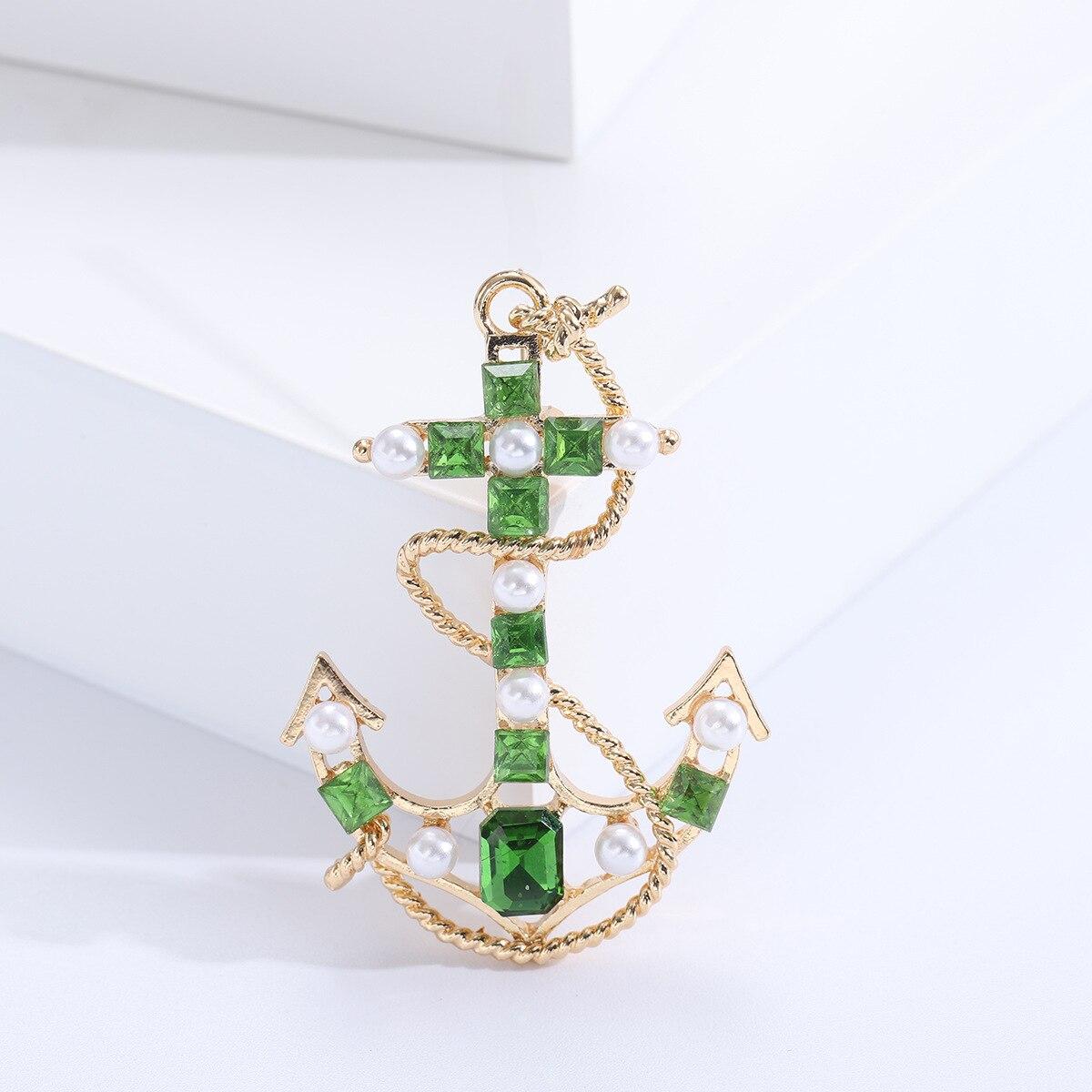 

Blucome 2023, летняя зеленая брошь с якорем в виде лодки, стиль Барта, корсаж, винтажная универсальная булавка, аксессуары для одежды зелёный