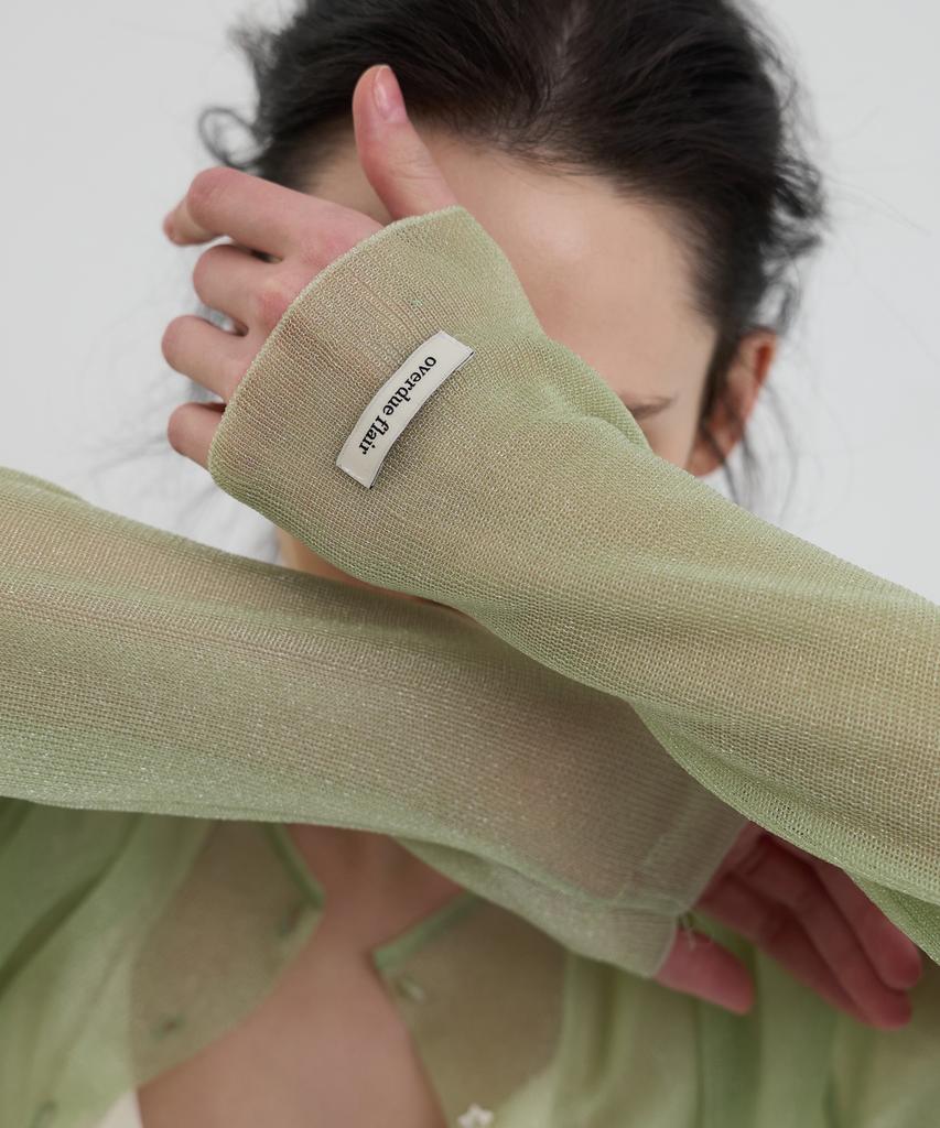 Obeodyupeulleeo Sheer Glossy Cardigan_Jelly Mint