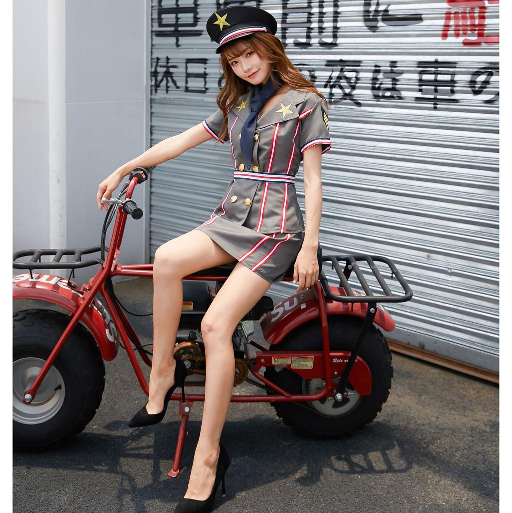 Korean Cosplay Female Pilot Copay Sexy Policewoman Outfit, Group Performance Stage Outfit