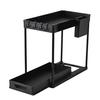 Bathroom Storage Rack with Hooks Pockets Drainage Double-layer Large Capacity And Pull-out Drawer Anti-skid