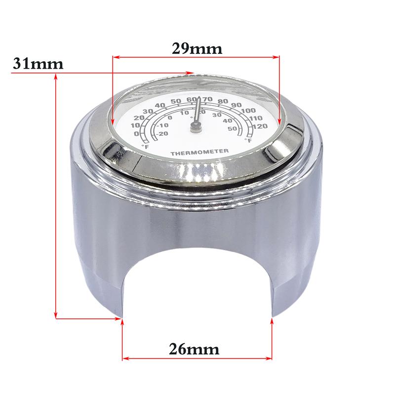 Universal 22/25mm Motorcycle Handlebar Watch Thermometer Waterproof Moto Watch for Harley Motorcycles Accessories
