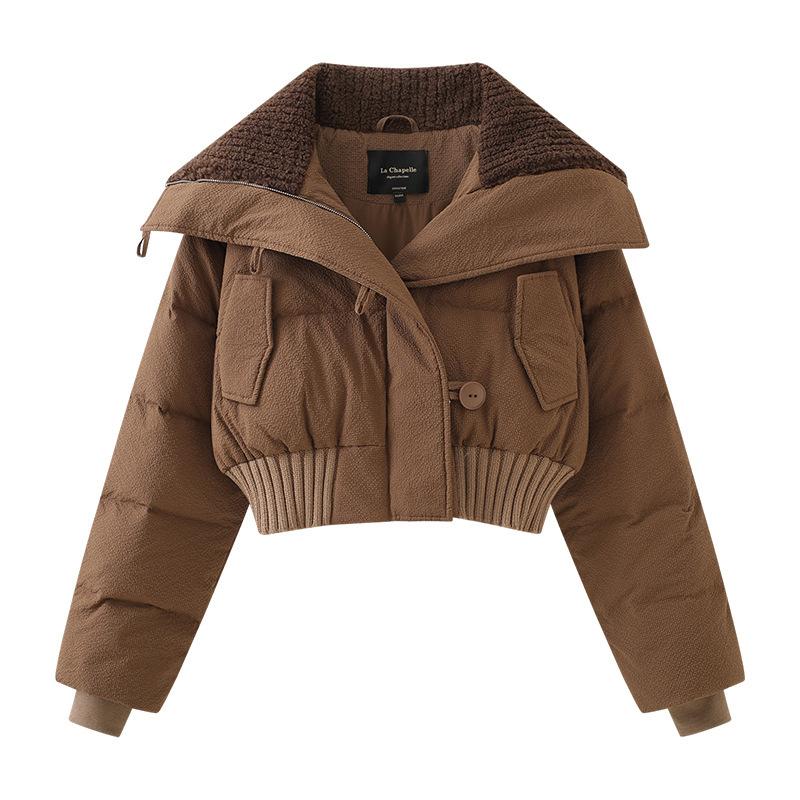 

Down cotton-padded clothes women s new trendy small thickened short cotton-padded clothes loose design jacket L хаки