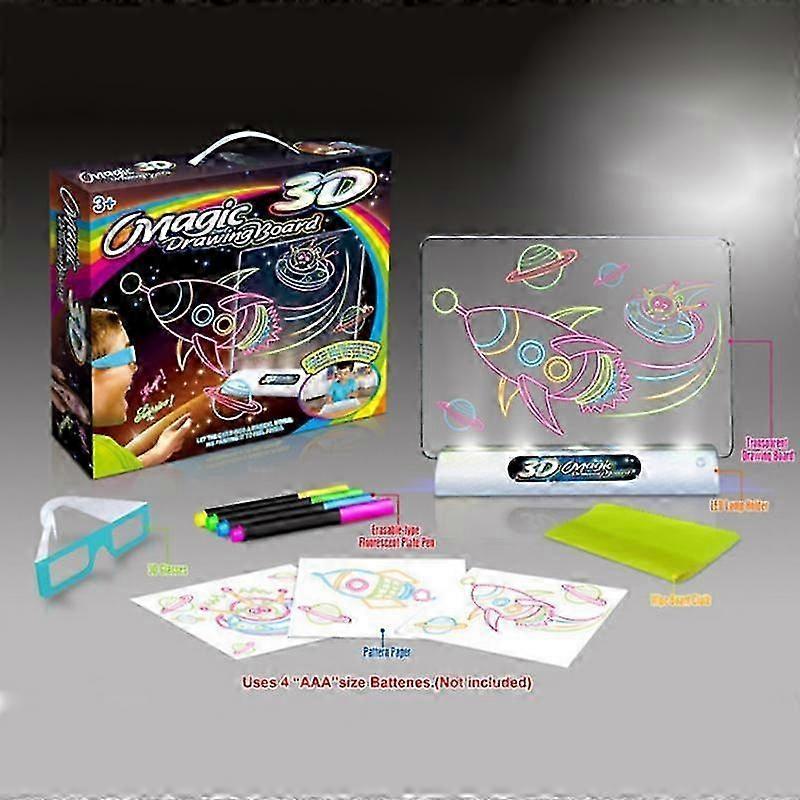 1 Set 3D Drawing Board Toys Creative Art Magic Board With Pen Educational Toy Gift