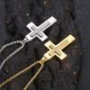 New Zircon Cross Pendant Necklace for Women Men Free Gifts Square Pearl Chain Gold Color Jewelry Trendy One Piece Necklace