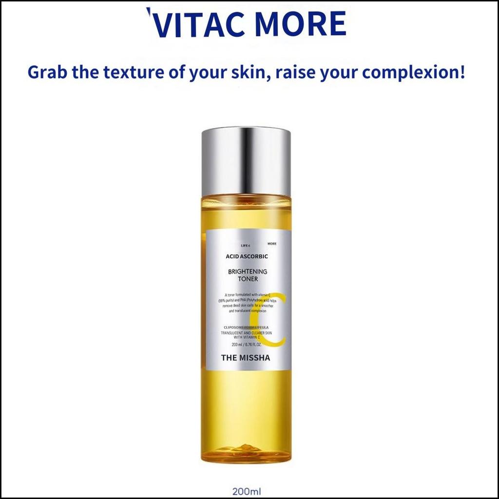 MISSHA Toner Éclaircissant Vita C Plus 200ml | Toner Visage à la Vitamine C pour un Teint Éclatant et Uniforme